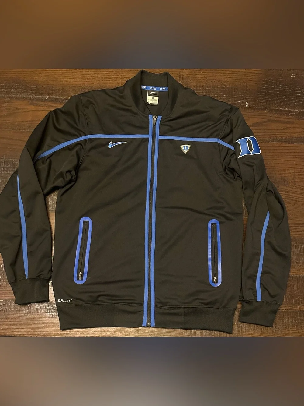 Nike Dri-fit Elite Duke Blue Devils Basketball Track Jacket Full Zip Size Medium